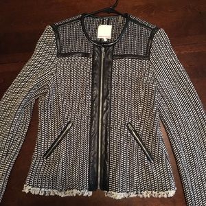 Rebecca Taylor Tweed and Leather Jacket